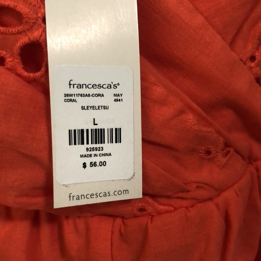 Francesca’s Blue Rain Coral Romper large NWT - Picture 6 of 7